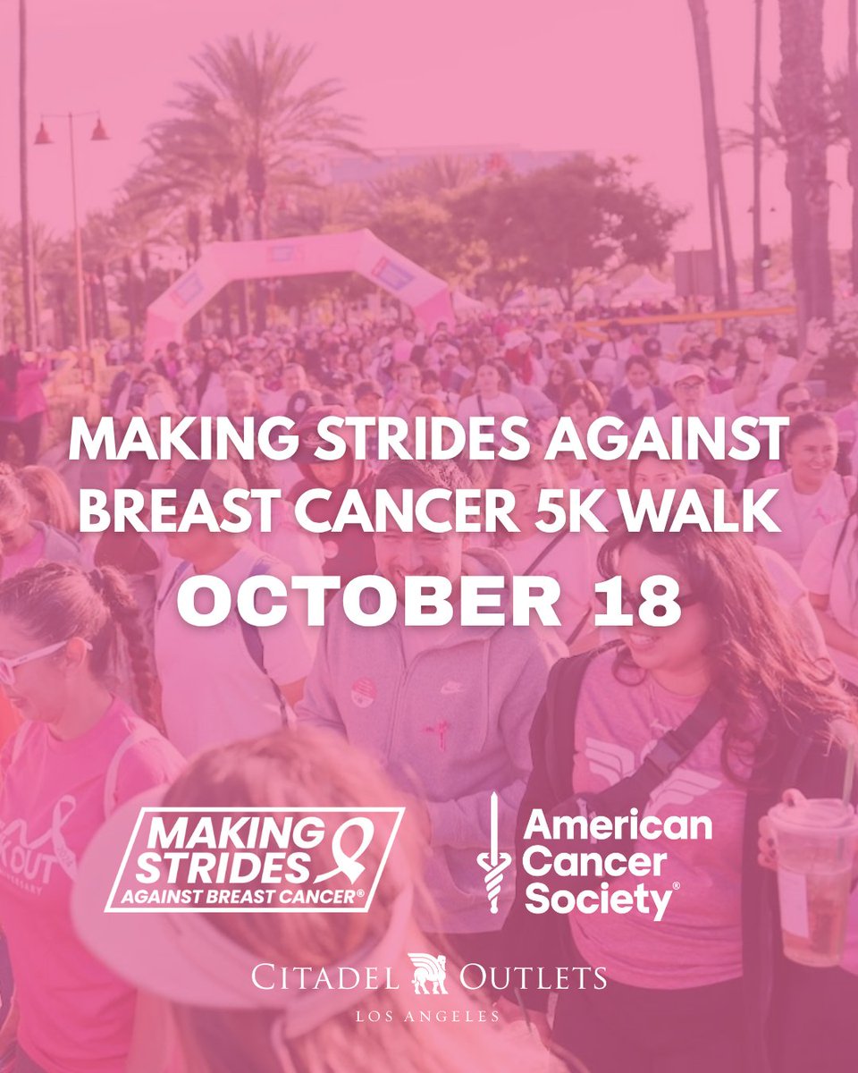 citadel_outlets's tweet image. Join us on October 18, 2025 for the Making Strides Against Breast Cancer Walk at Citadel Outlets. ❤️ 

🔗 Link in bio for more info or to register!