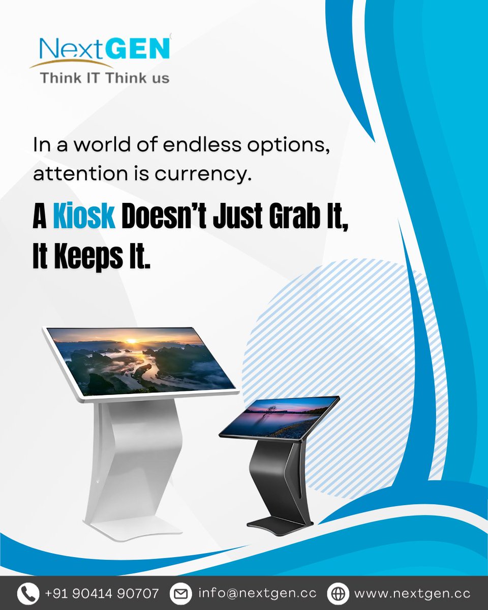 NextGenera78667's tweet image. With the right kiosk, you don’t just attract attention, you convert it into trust and decisions.
#NextGenerationComputers #DigitalKioskSolutions #SmartBusinessTools #InteractiveTechnology #CustomerRetention #BusinessInnovation #EngageToGrow #FutureReadyBusiness