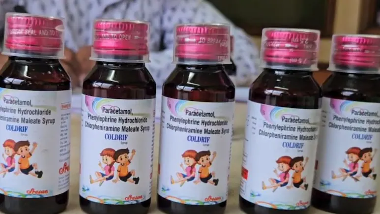 ndtv's tweet photo. Tamil Nadu Bans 'Coldrif' Cough Syrup After Child Deaths In Madhya Pradesh, Rajasthan
https://t.co/vGDI1C7Yvt https://t.co/X5qw1F7b3V