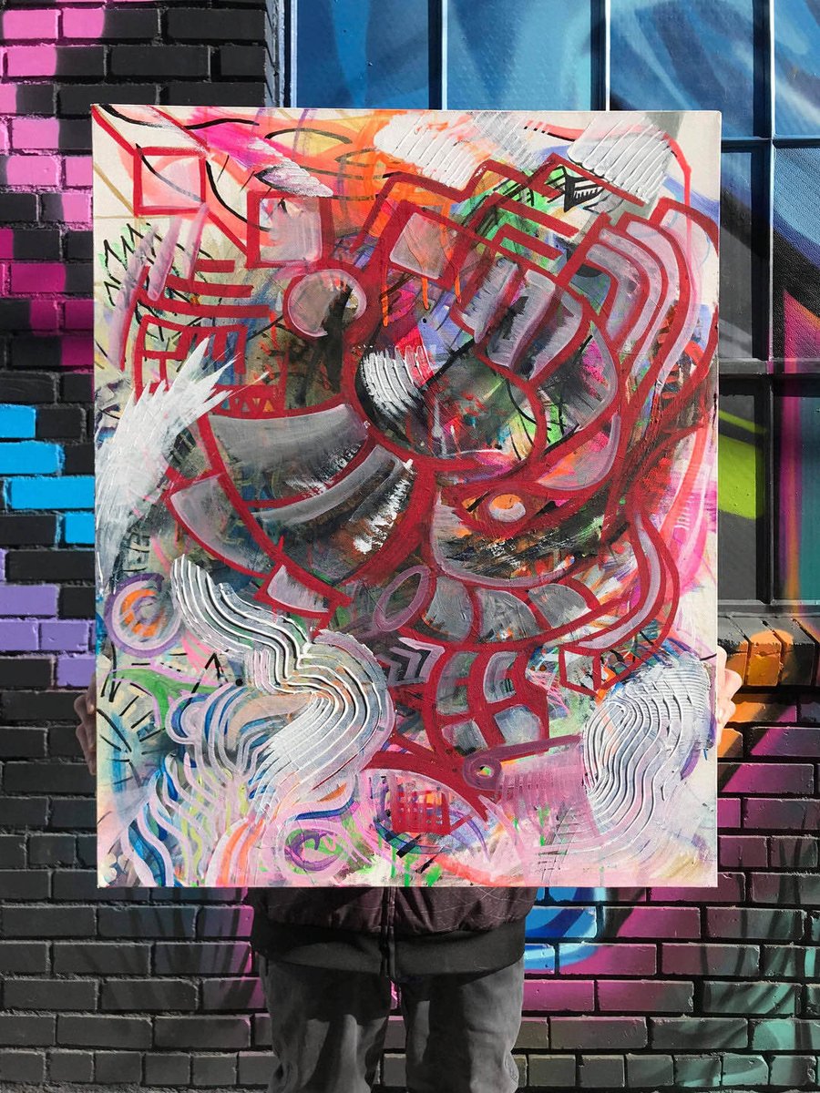 I did some work to salvage some old school 🏫 <a href="/ethereum/">Ethereum</a> NFTs of this painting 🖼️ “Spacial Conformity” I minted on <a href="/rarible/">Rarible</a> in 2021.

If you’re interested comment below. ⬇️

I have over 40 editions left. 💫🎨⚡️

I want to send them to other collectors and friends online. 😘🥳🚀🦾