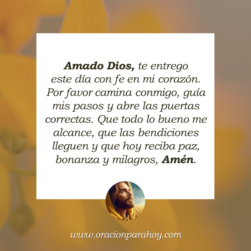 OracionParaHoy's tweet photo. ORACIÓN POR UN DÍA DE GRANDES BENDICIONES: Señor, te doy gracias por este nuevo día y te entrego todo lo que soy y lo que anhelo. Por favor bendice mis decisiones, guíame con amor y concédeme un día de felicidad y bonanza.

Mira este vídeo en: https://t.co/CKe74wV4zL ✨
