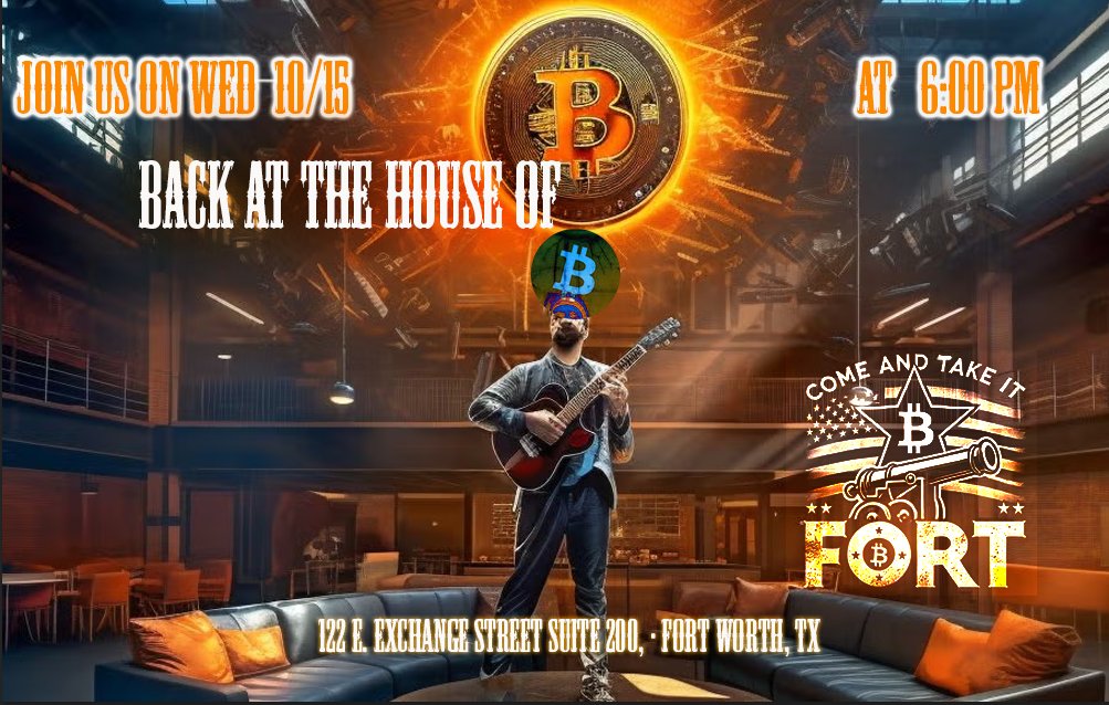 #FortBitcoin Hits a Milestone! Y'all, the #Bitcoin fam in #FortWorth is leveling up it's our 50th meetup! 

The Plebs are heading back to the legendary House of B at Tannahill’s Tavern and Music Hall

RSVP: 

meetup.com/fortbitcoin/ev…

#ATH #50thMeetup #BitcoinerEvents
