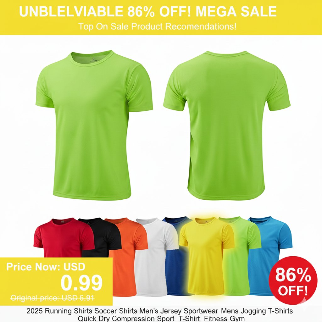 progadgets_link's tweet image. 2025 Running Shirts Soccer Shirts Men&apos;s Jersey Sportswear Mens Jogging T-Shirts Quick Dry Compression Sport T-Shirt Fitness Gym
🔗Click &amp;amp; Buy: s.click.aliexpress.com/e/_c42HNoGJ
Price Now: USD 0.99 (Original price: USD 6.91,  86% off)

#smackdown #TheLastDriveln #mutantfam #sstvi #trump