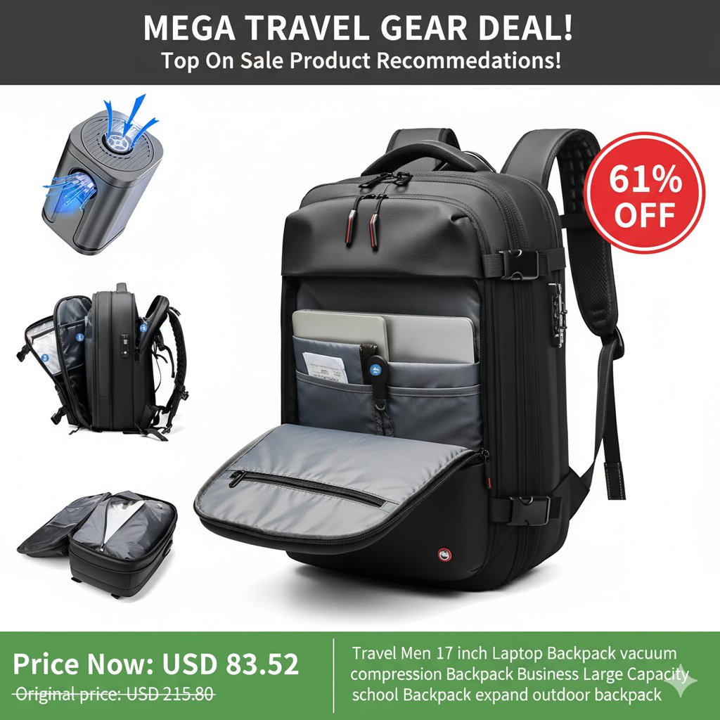 progadgets_link's tweet image. Top On Sale Product Recommendations!
Travel Men 17 inch Laptop Backpack vacuum compression Backpack Business Large Capacity school Backpack expand outdoor backpack
Price Now: USD 83.52 (Original price: USD 215.80,  61% off)
🔗Click &amp;amp; Buy: s.click.aliexpress.com/e/_c4qVnhhN