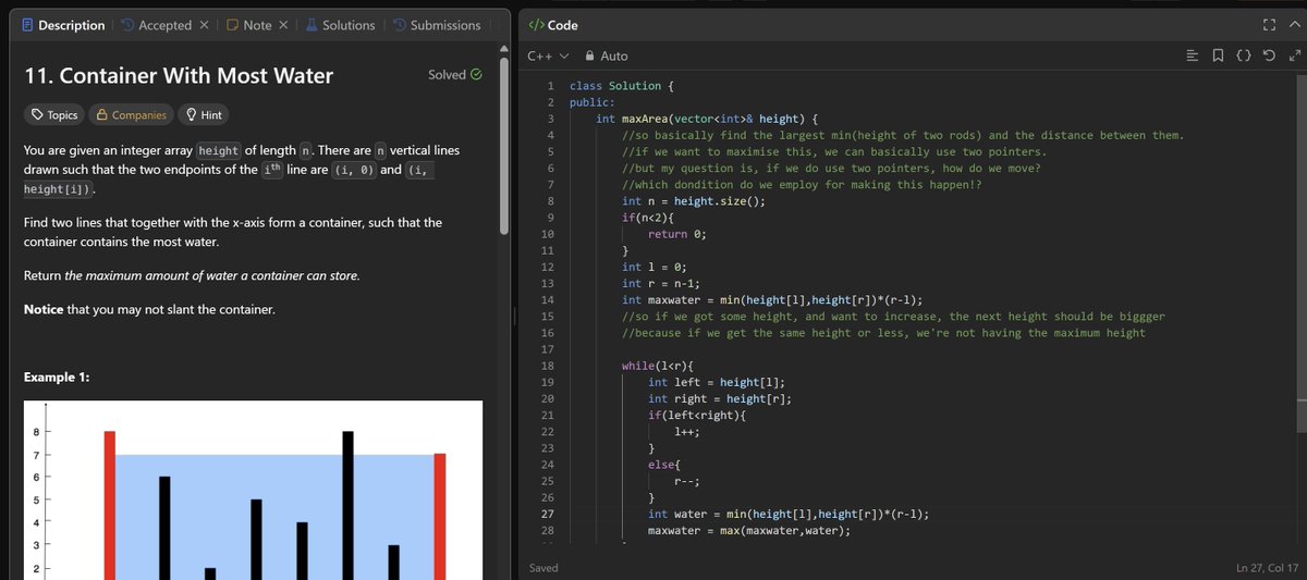 I really mean when I say this.

Nothing compares to the feeling of solving a Leetcode medium all by yourself.

No llms, no hints, just hot logic 🫴