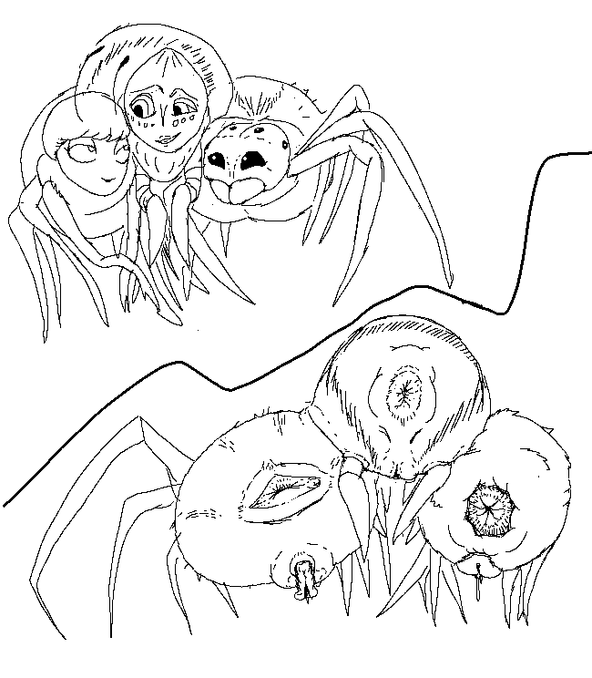 VVispire's tweet photo. Finally finished day 1 theme being "spiders". So here's a bunch of charlottes in a web https://t.co/BJyy2G2IJi