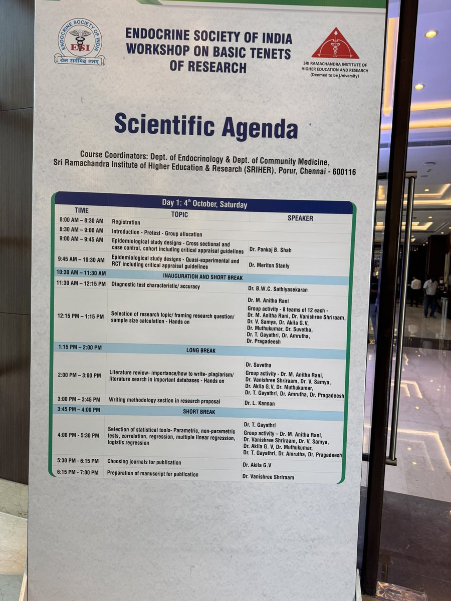 IndiaESI's tweet image. ESI workshop on basic tenets of Research with 120 DM/DrNB Endocrinology residents across the country in attendance

#ResearchModeon