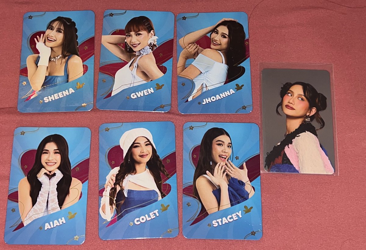 iloveannp's tweet photo. WTS FS LFB BINI Photocards
• All in good condition
• DM for offers 
• Location: Manila

Aiah, Mikha, Maloi, Colet, Stacey, Sheena, Gwen, Jhoanna, Jollibini, Globe, Modess, Sterling, official photocards https://t.co/sf4XrZucUt