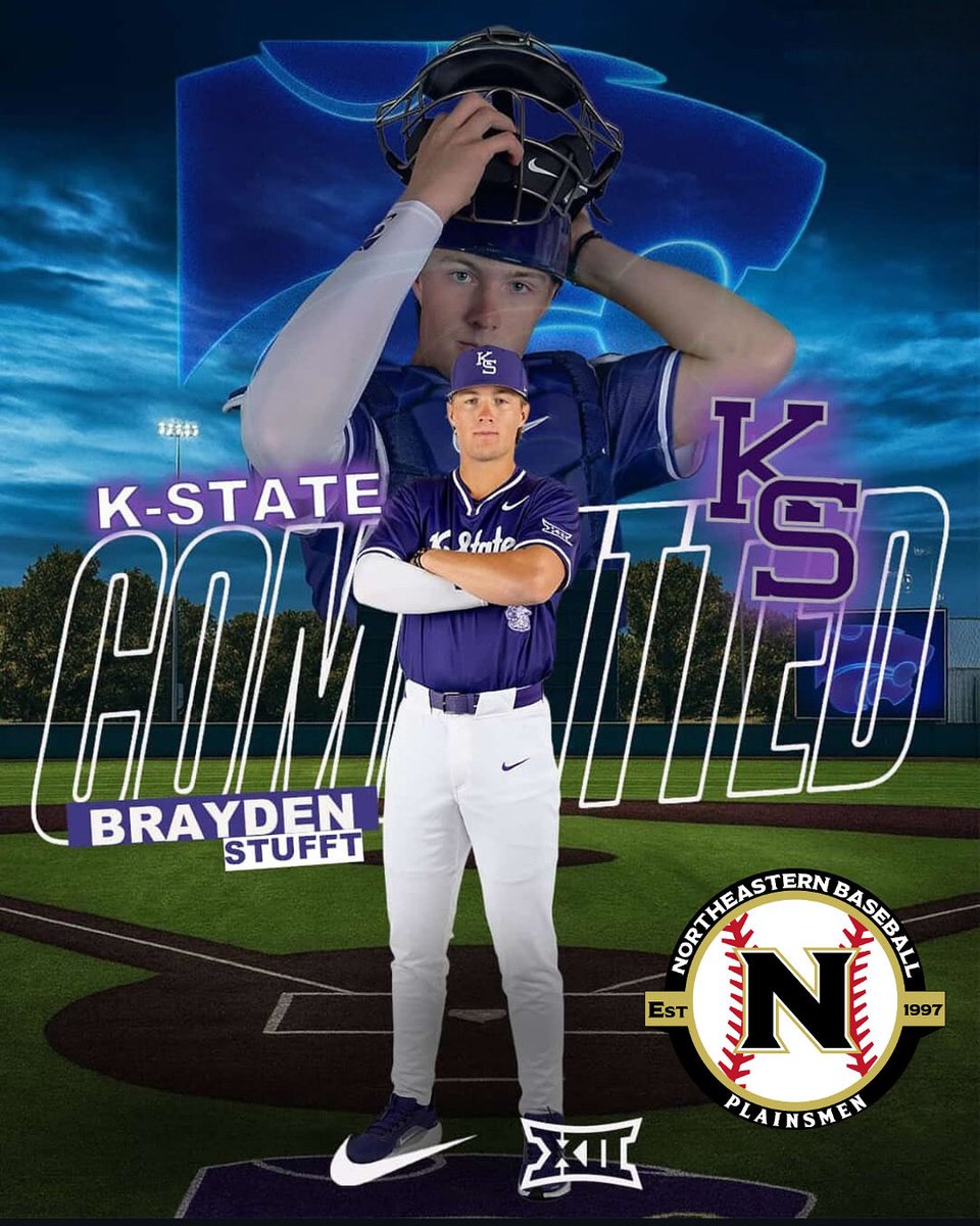 BsbNortheastern's tweet image. Congratulations to NJC sophomore @braydenstufft13 on his commitment to @KStateBSB! The Wildcats land a returning All-American, great player, and even better individual! @jucoroute @The_Noah_Sharp