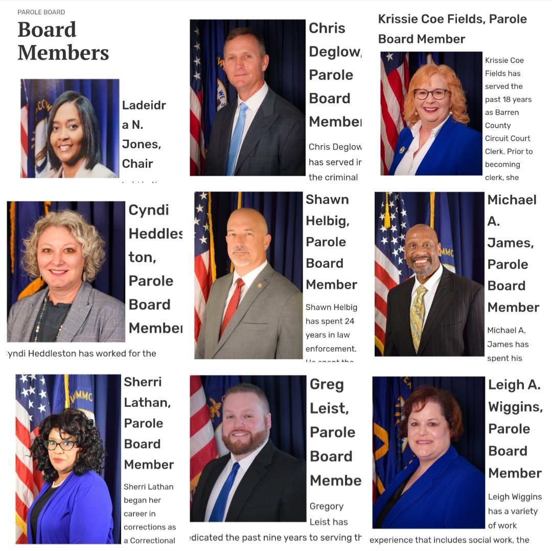 Mirthful Moments (@moment_mirthful) on Twitter photo <a href="/unlimited_ls/">Unlimited L's</a> These are the Kentucky Parole Board members who oversaw this decision. You should call them and let them know how you feel.
Kentucky Parole Board: (502) 564-3620 <a href="/unlimited_ls/">Unlimited L's</a> These are the Kentucky Parole Board members who oversaw this decision. You should call them and let them know how you feel.
Kentucky Parole Board: (502) 564-3620