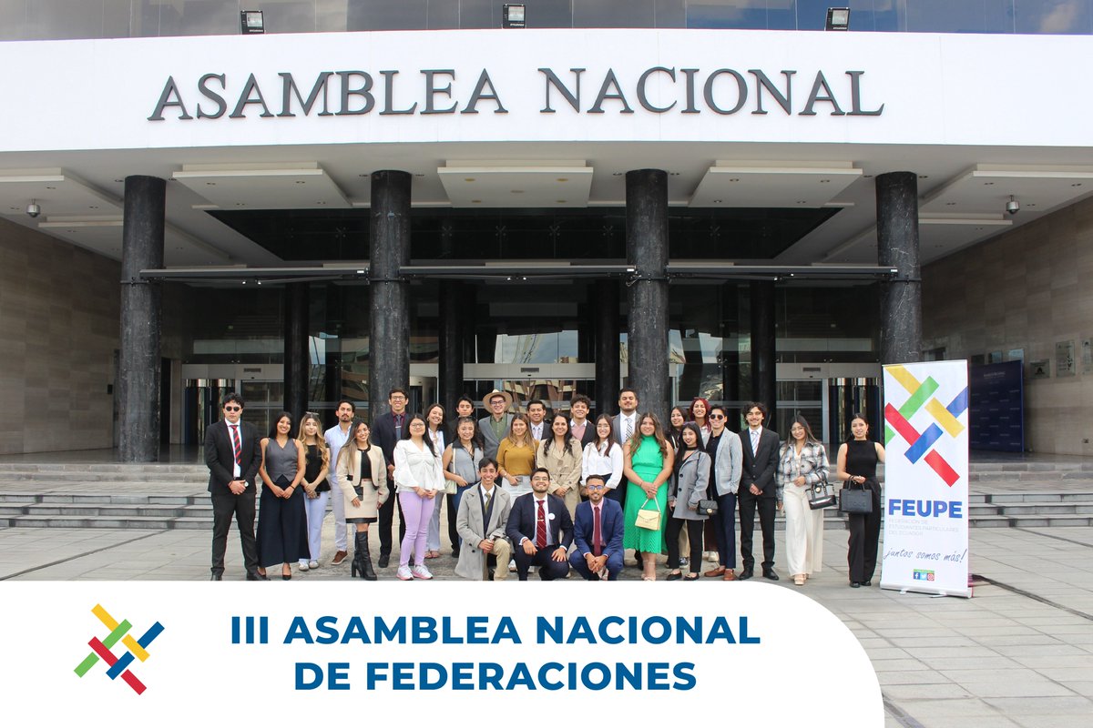 feupeecuador's tweet photo. La III Asamblea Nacional de FEUPE se vivió en la Asamblea Nacional del Ecuador, reuniendo a delegaciones de todo el país 🇪🇨📚.
Un espacio histórico donde la voz estudiantil impulsa ideas, proyectos y futuro para el país 💡🙌
#FEUPE #AsambleaNacional #LiderazgoJuvenil https://t.co/RAROwv9TtZ