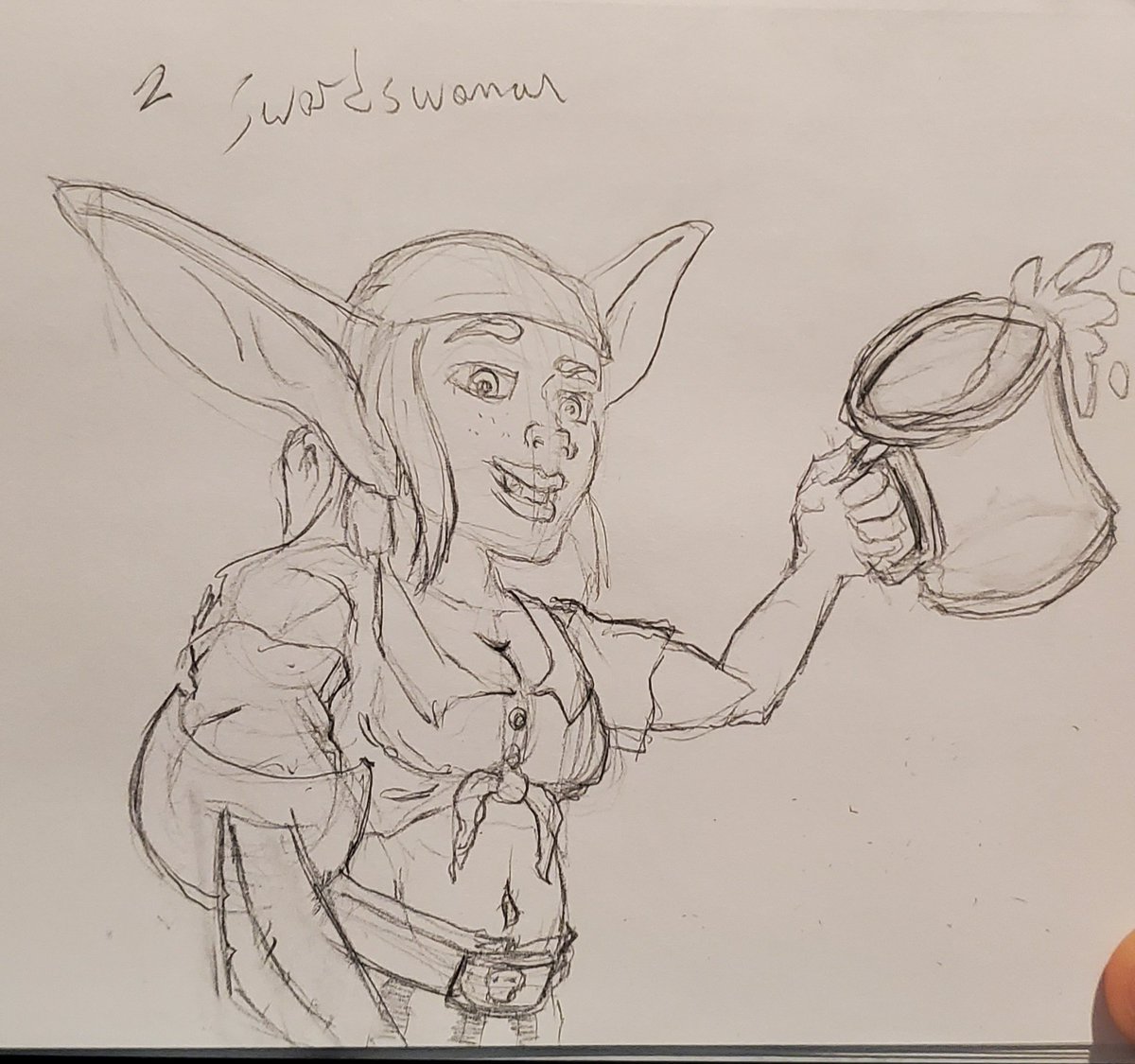 DeadPenSolution's tweet photo. Yesterdays offering for #gobtober , off a couple lists. Enjoying just doing simple sketches for these, and also glad to put some more effort into a couple of my girls. 

Millie showing off her shiny hoard (she's new so its small), and Bobbie as a bit of a swordswoman. https://t.co/joqSW5l77L