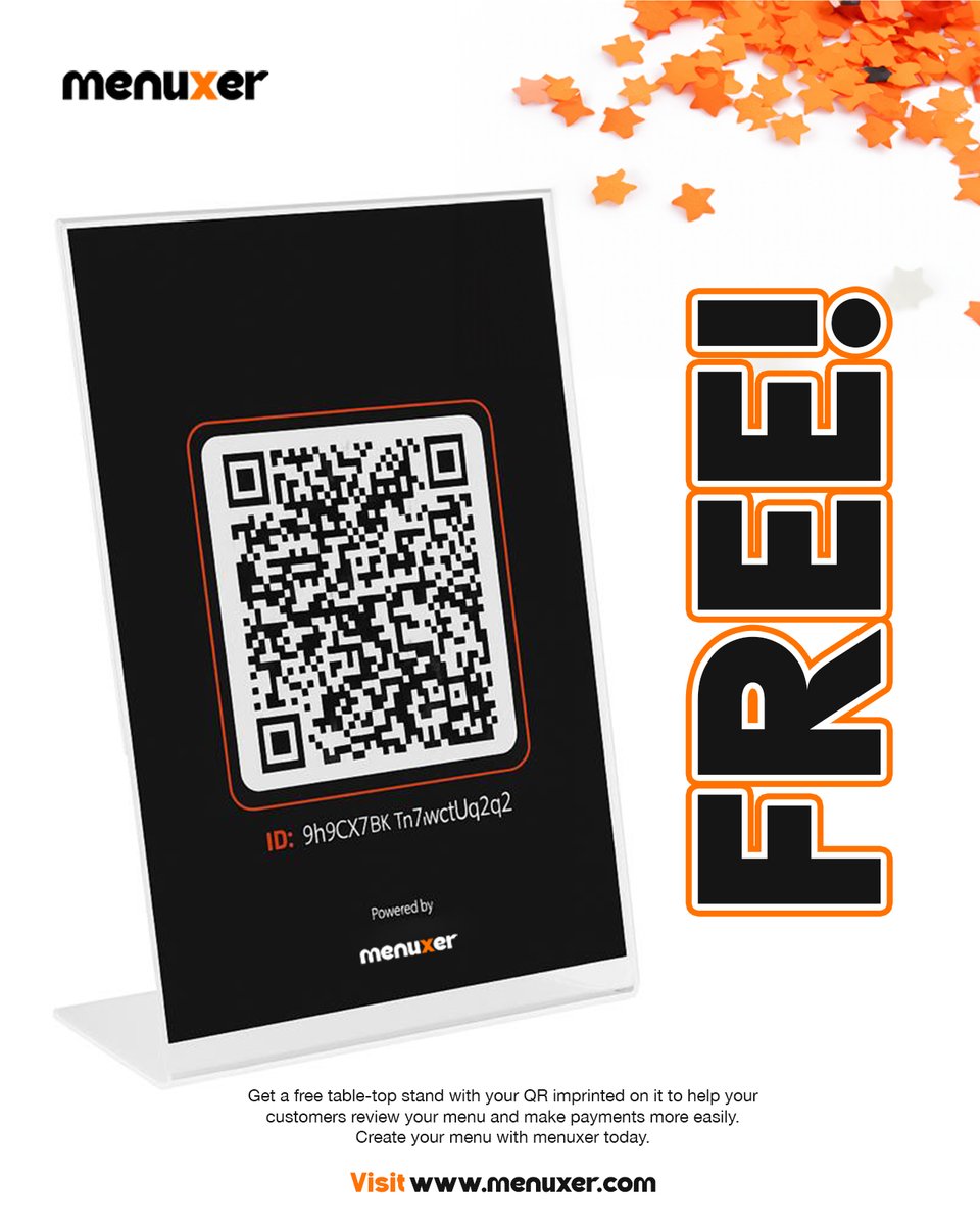 menuxer_co's tweet photo. Your menu, always updated. Your customers, always connected. 🚀Claim your FREE QR table-top stand today at 📷 https://t.co/h2abPxoaGA #GoDigital #Menuxer #DigitalMenu #BusinessSolution #Innovation https://t.co/OlwFbs5TjO