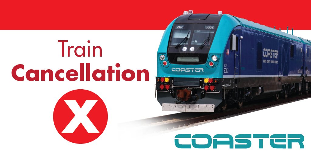 #COASTER: The 5:40PM Northbound departure out of Santa Fe Depot has been cancelled. #NCTDAlert