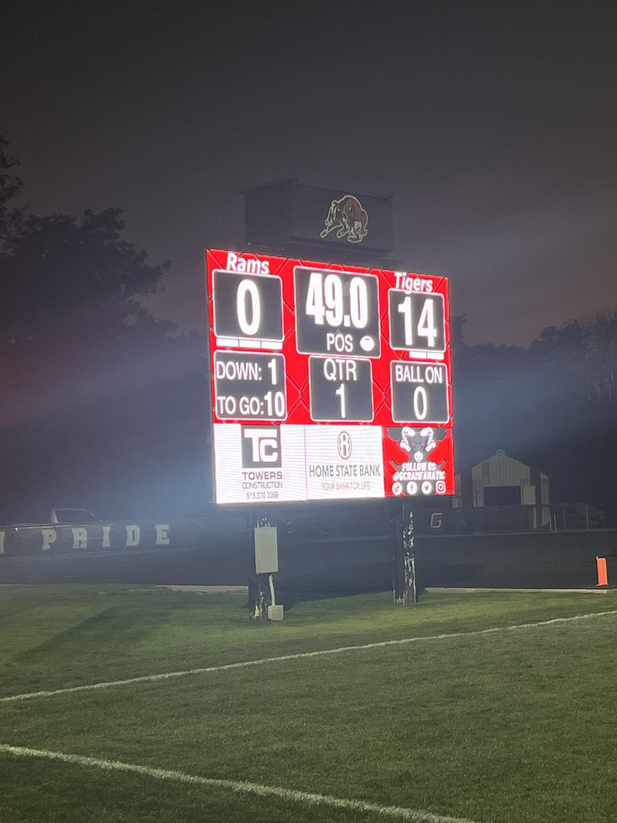 TigerVisionCHS's tweet image. Chase Schable gets the 14 yard touchdown pass from Camden King and the Tigers lead 14-0 over Greene Co.