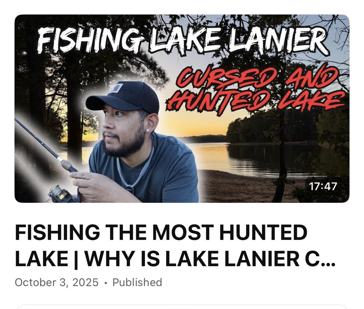 FISHING THE MOST HUNTED LAKE | WHY IS LAKE LANIER CURSED???
youtu.be/MH-1yp_4BBI