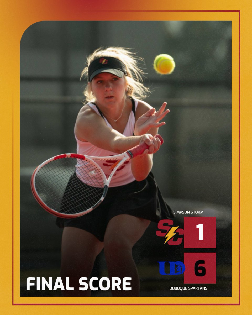 Coilee Hynek wins her individual match 6-2, 6-3 as your Storm come up short to Dubuque at home.

Final home match of the fall season is tomorrow at 10 am against Loras.

📰 linktr.ee/simpsontennis

#rollriversWTN