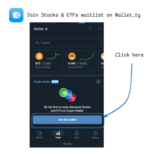 0xPhoenix77's tweet photo. TOKENIZED WALL STREET INSIDE TELEGRAM 

@wallet_tg is about to flip the accessibility game → we’re talking $AAPL, $TSLA, $NVDA, S&P 500, fractionalized, tradable nearly round‑the‑clock 

Core infra here is powered via @krakenfx + @BackedFi rails → making U.S. equities behave like digital assets inside a crypto‑native wallet 

Mechanics ↓ 
+ Buy fractions → no minimums 
+ Digital share format → instant settlement 
+ Tokenized dividends → onchain payouts 
+ No dependency on NYSE/Nasdaq hours → 24/5 trading 

Impact: 
You collapse the boundary between TradFi equity exposure and Web3 liquidity 
You turn Telegram → a multi‑asset hub running on $TON rails 
You bridge millions into equities w/o brokers, custodians, or legacy barriers 

Rollout starts end of Oct → region‑based approach 

Join waitlist now: https://t.co/HbB0KRe4LT

This is more than a feature drop 
It’s a foundational distribution unlock for RWAs inside retail social apps 

Investments in crypto are risky. This communication is not meant for persons in the United Kingdom.