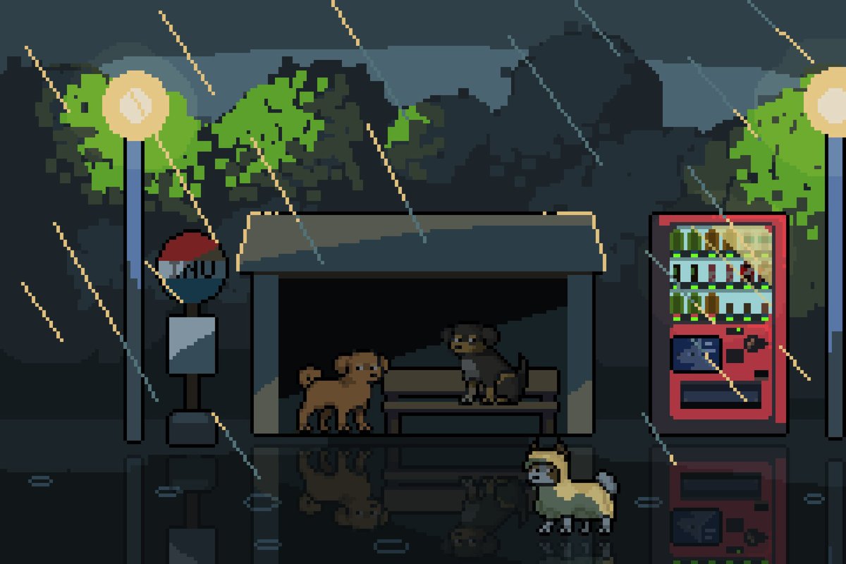 Inuverse_on_sui's tweet photo. Rainy day, cozy paws☔️
 #Inuverse  #pixelart https://t.co/tzZP41HziZ