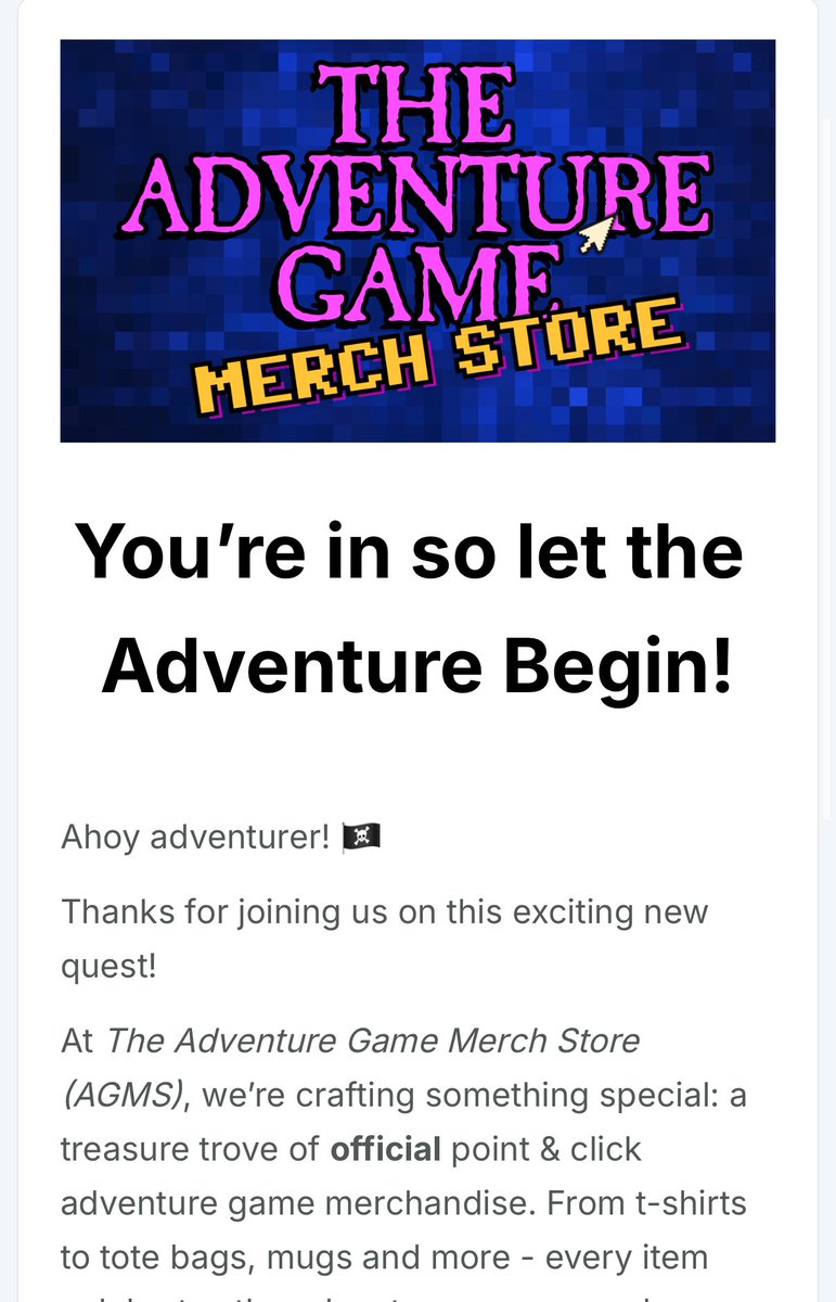 <a href="/AdvGameMerch/">The Adventure Game Merch Store</a> <a href="/cygnusent_/">Cygnus Entertainment</a> <a href="/caboken/">Ken Williams</a> Just grabbed some Mystery House Merch you should as well!