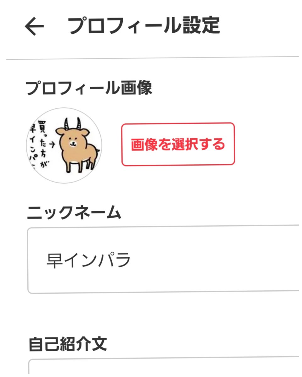 Xの名前をいじるのは嫌なので メルカリのプロフィールを早速「パスタ