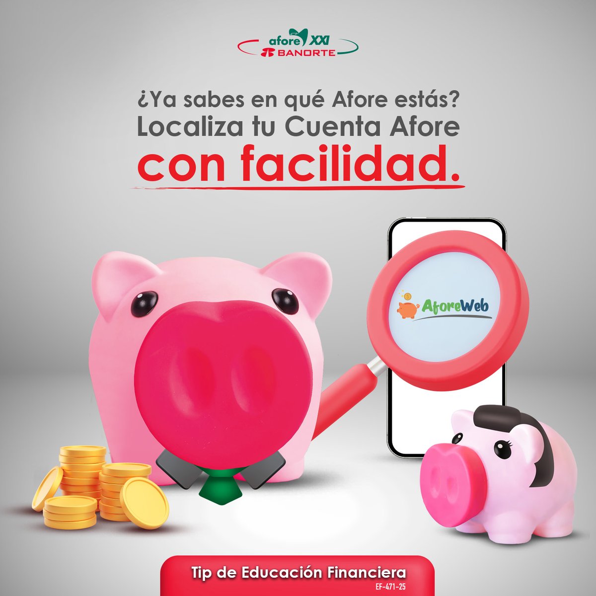 XXIBanorte's tweet photo. 🔍 Descubre en qué Afore estás en minutos:

1️⃣ Ingresa aquí: https://t.co/i3lw2oingU
2️⃣ Captura tu CURP o NSS y tu correo electrónico.

🔗 También puedes consultarla aquí: https://t.co/GE43P04CgZ

#LocalizaTuAfore #EducacionFinanciera #AhorroParaElRetiro #SAR #CuentaIndividual https://t.co/wMFDNHzZBE