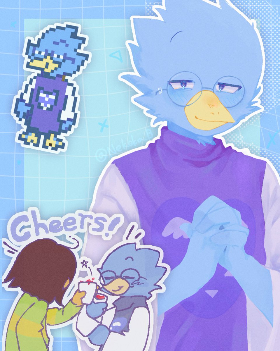 教会服👓🐦　※若干kerdly
#deltarune #kerdly #berdly