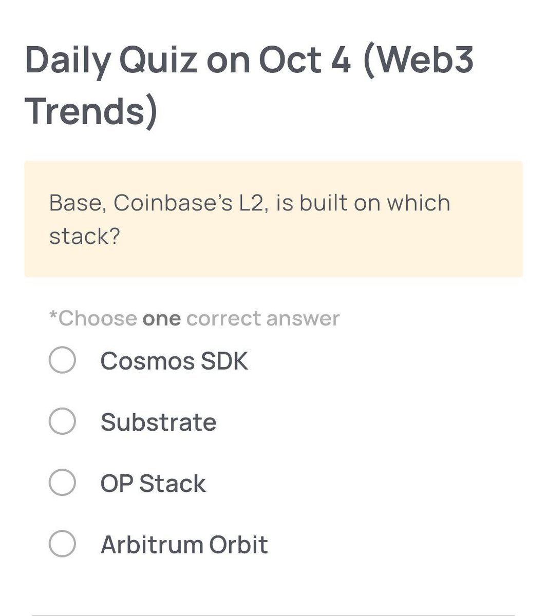 Xenea_io's tweet photo. 🔍 Need a Hint for Today’s Quiz?

Coinbase didn’t start from scratch — they built their L2 using the same open-source framework that powers Optimism! https://t.co/Z2F6YSnUIp