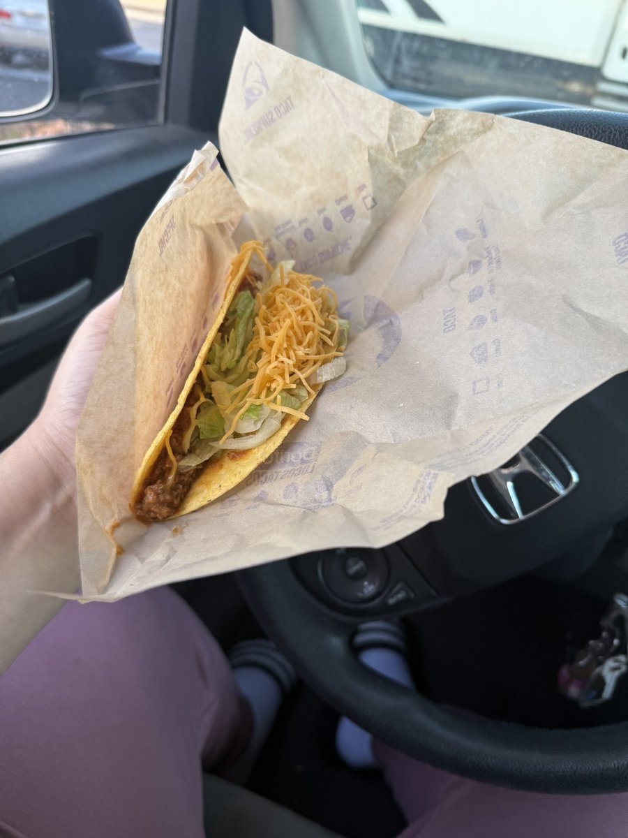 Pulled over right outside of Taco Bell so I could eat this bad boy fresh. #SelfCare