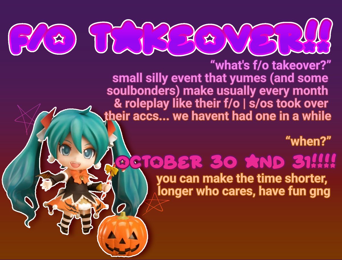 achilleansekai's tweet image. 🎭  ·  

    looks  like  many  people  like  the  idea  so  we  having  a  takeover  this  halloween  okay...?  okay...
    #yumetwt  #riakotwt