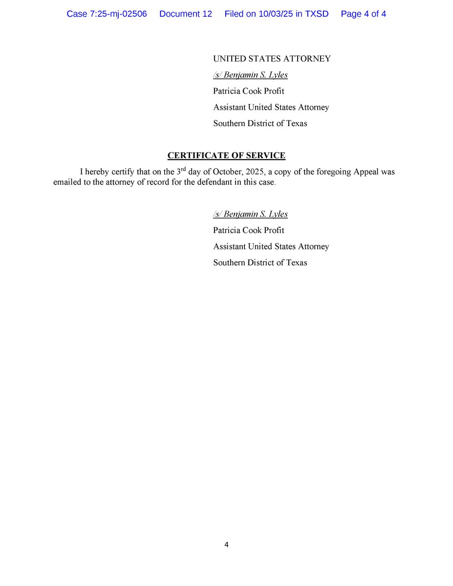 <a href="/cbs4rgv/">CBS 4 News</a> The U.S. Attorney's Office has filed its appeal: