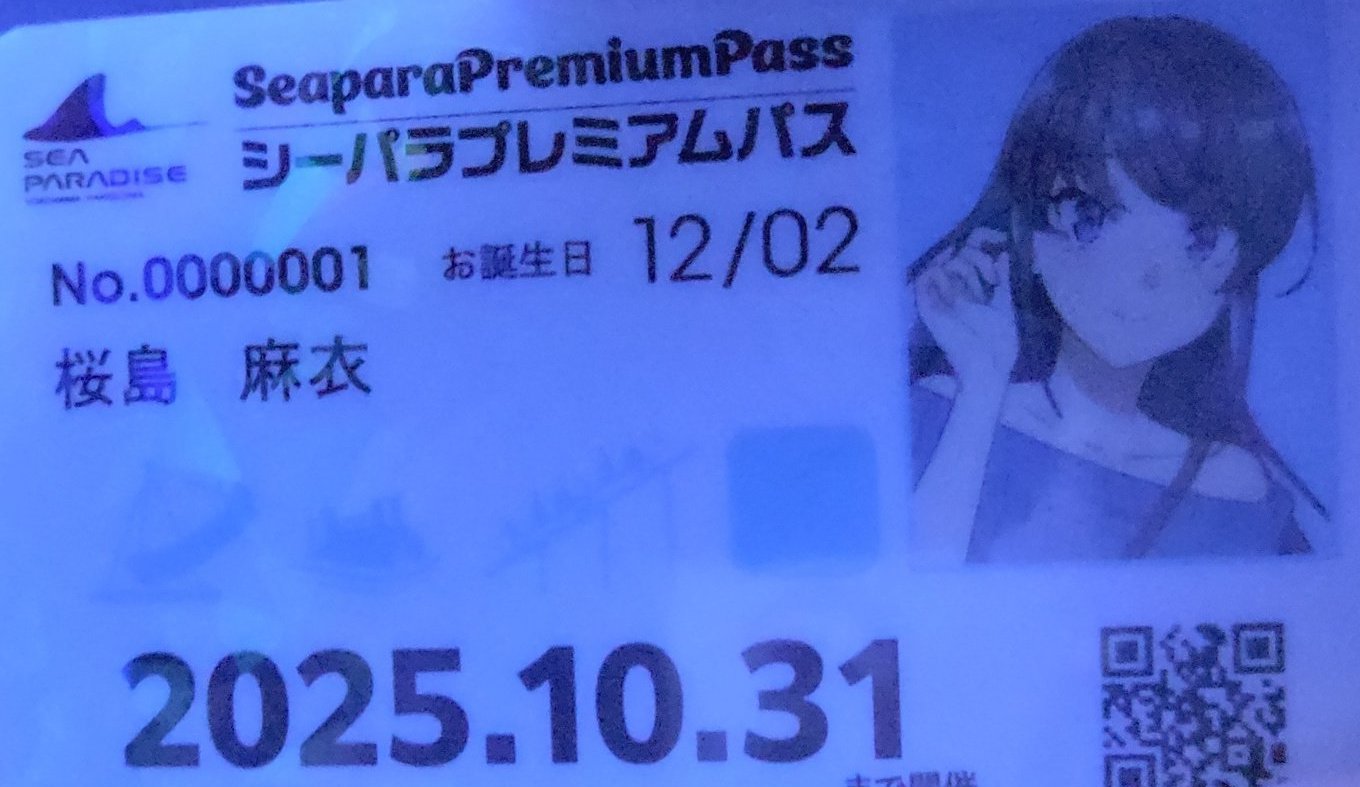 青ブタ 八景島シーパラダイス 桜島麻衣 プレミアムパス風カード