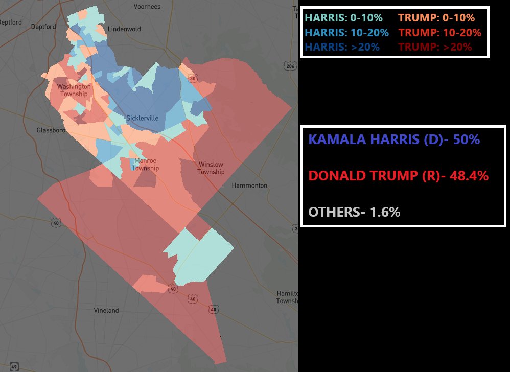 Uncrewed's tweet photo. New Jersey's #AD04 was the state's top battleground district in 2023, with the Democrats managing to hang on to a district that's been trending away from them.
They'll be put to the test again this year, so expect a very close race in south Jersey.
RATING: Toss-Up https://t.co/UQG8gbVZk4