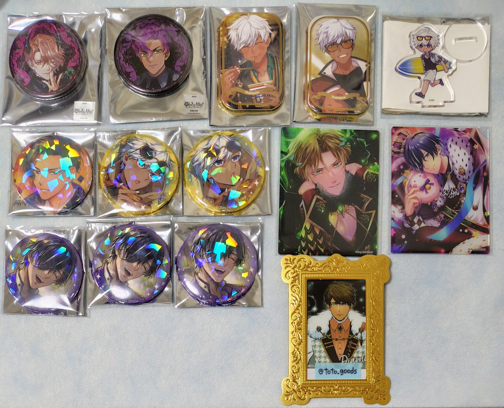 obey me おべいみー　アクリルスタンド　缶バッジ　ディアボロ obey me おべいみー アクリルスタンド 缶バッジ ディアボロ