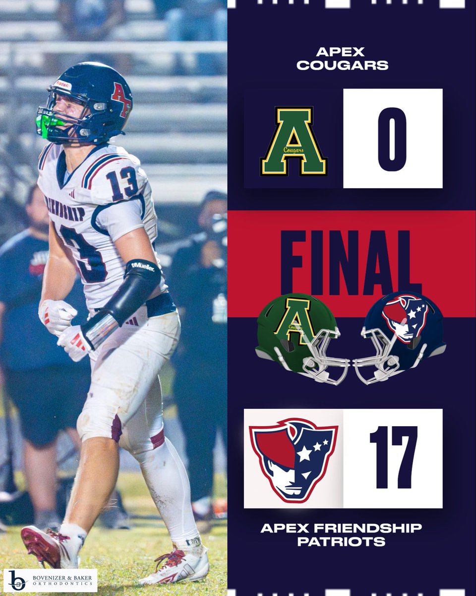 <a href="/AFPatriotFB/">Coach Adam Sanders</a> Final: Your Pats defeat the Cougars in the backyard brawl! Way to go Pats! LET’S LIGHT IT RED!!! #PatFam #RepAFHS 🔴🔴🔴🏈