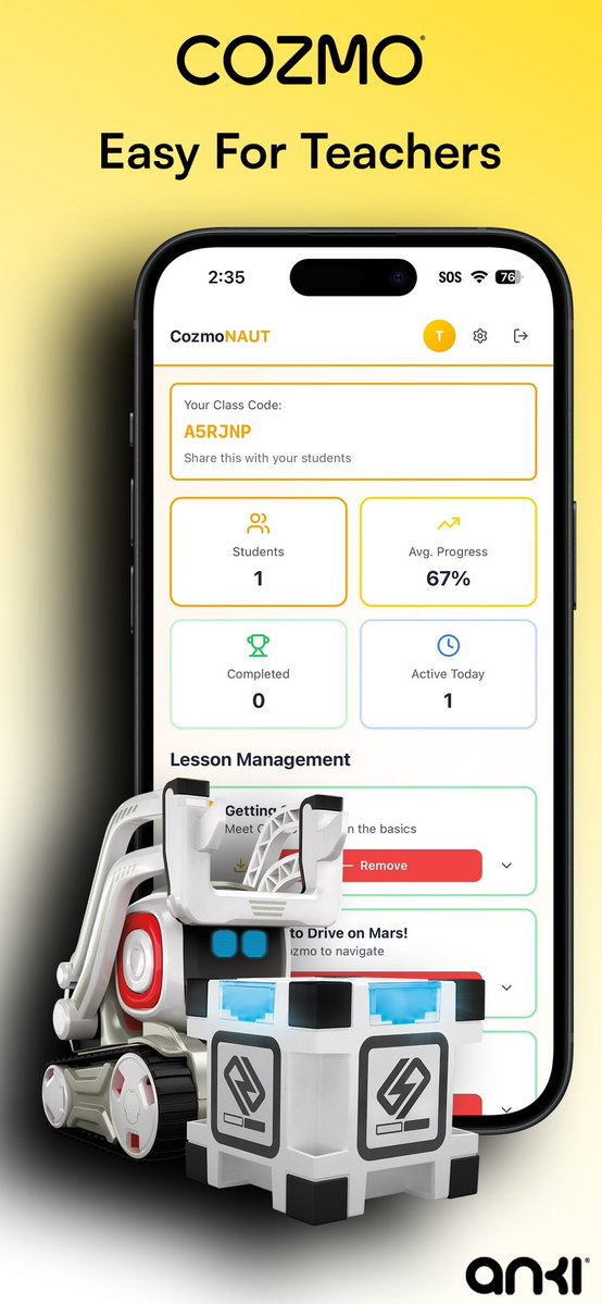 ZackAnton's tweet image. After Cozmo the Robot transformed coding education into a fun, hands-on experience, we’re taking the next step with the CozmoNAUT App — a digital classroom companion built around a curriculum developed by pioneering educators at the Carnegie Science Center. CozmoNAUT empowers…