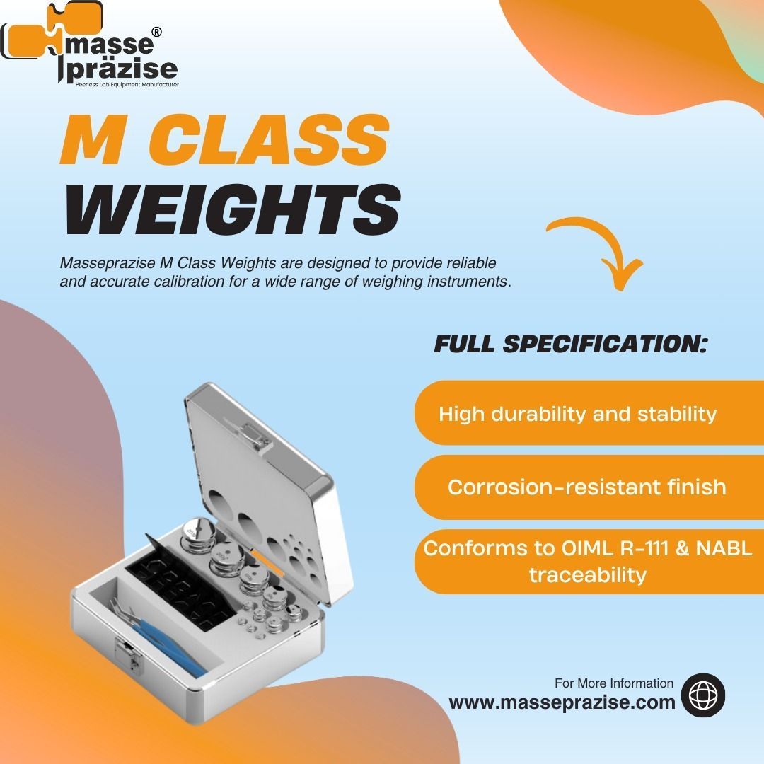 MassePrazise's tweet image. High durability, corrosion resistance, and NABL traceability – Masseprazise M Class Weights are engineered for reliable calibration every time. ⚖️✨

📞 +91 62649 15873
📧 sales@masseprazise.com

🌐 masseprazise.com

#Masseprazise #MClassWeights #CalibrationWeights