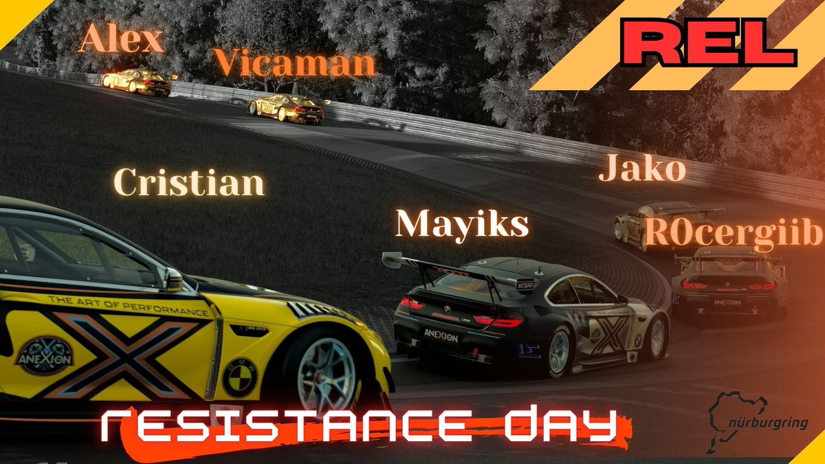 ❌Resistance day❌

#REL by <a href="/community_lc/">LC Community</a> <a href="/AGTdrivers/">AGT Drivers</a> <a href="/OnlysimracingSp/">Only Simracing Sport</a>

⏰ 10:00 am
🏎️ BMW M6 Endurance
🏁 Nurburgring Nordschleife
🚘 #AXN_Alex24 <a href="/vicaman1029/">El tío vica</a> <a href="/Jako2280/">Jacobo Navacerrada - AXN_Jako -</a> <a href="/r0cergiib/">Roger Cervelló Gibert</a> #AXN_Mayiks <a href="/Cristia89288429/">PAD_Cristian</a>