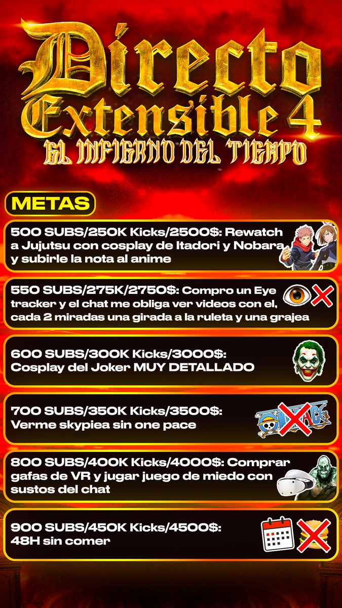RodikSama's tweet photo. METAS del EXTENSIBLE de ESTE AÑO ⌛
(creo que se me ha ido con las últimas...) https://t.co/WFNbRPaG9q