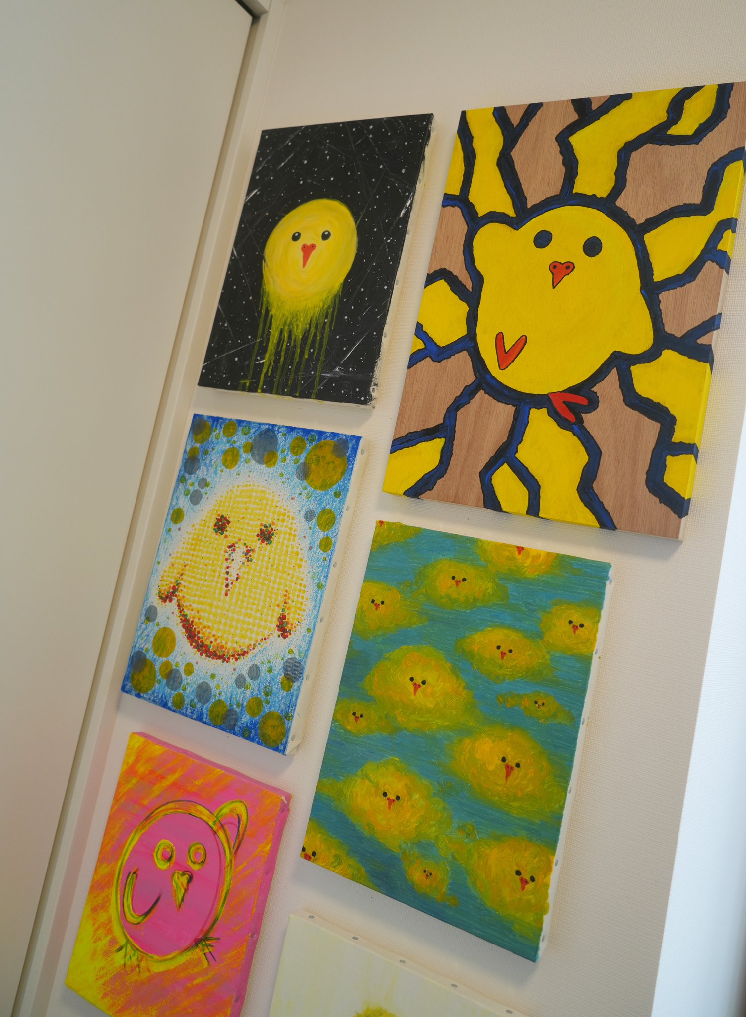 猫ちゃんとインコちゃん　アクリル画 たけうちんぐ on X: 