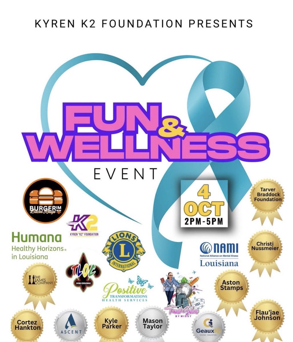 twosuh's tweet image. For those that can, show y’all love and support for Kyren and his family tomorrow at Fun & Wellness Event in Baton Rouge
If you also want to donate to the Kyren K2 Foundation to help those that deal with suicidal thoughts and mental health challenges, here’s the link below:…