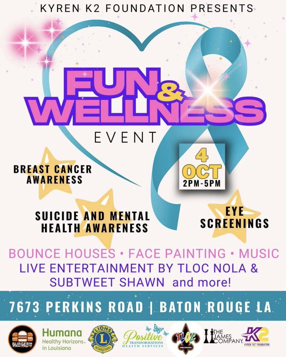 twosuh's tweet image. For those that can, show y’all love and support for Kyren and his family tomorrow at Fun & Wellness Event in Baton Rouge
If you also want to donate to the Kyren K2 Foundation to help those that deal with suicidal thoughts and mental health challenges, here’s the link below:…