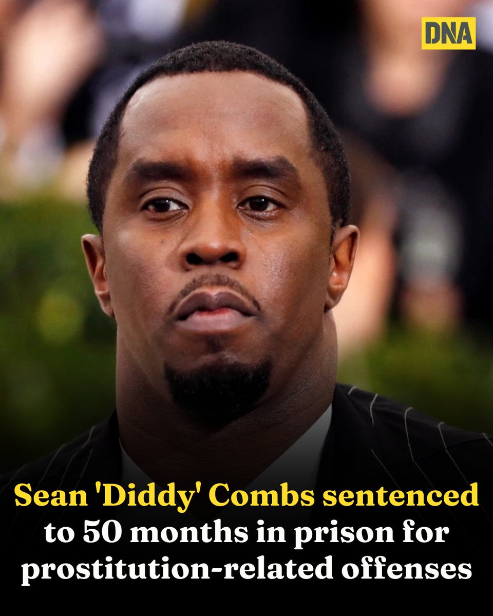 dna's tweet photo. Sean Diddy was sentenced on Friday in Manhattan court by an Indian-origin judge, Arun Subramanian, on two counts of transporting women for prostitution.
Read here:https://t.co/JuJFDkUURW
#SeanCombs #SeanCombsTrial #SeanCombsSentencing #Hollywood #DNAUpdates https://t.co/7Wgcf90NaS