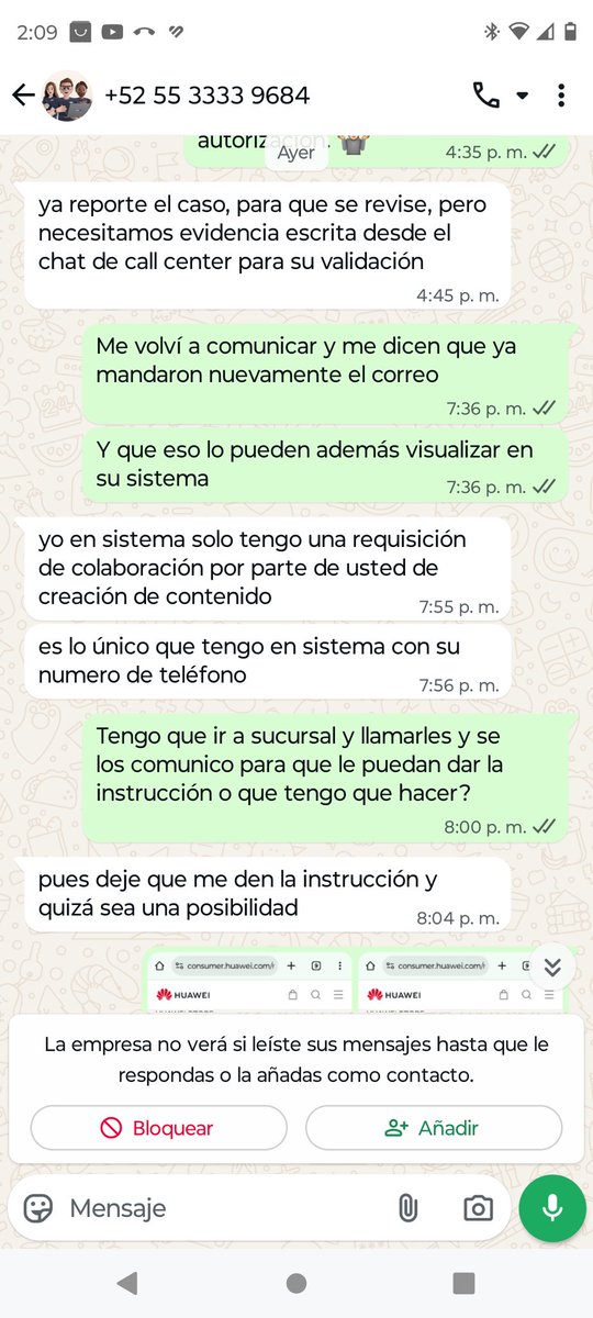 RaulMayaP's tweet photo. @HuaweiMobileMx Tengo una queja con número ON720250819035048IN3 desde hace más de un mes y entregué mi dispositivo el sábado pasado y no lo han reparado porque no le han dicho nada al técnico del centro de servicio de Puebla. Desde marzo solicité la garantía y no sé ha resuelto @Profeco https://t.co/ByPpMS27DZ