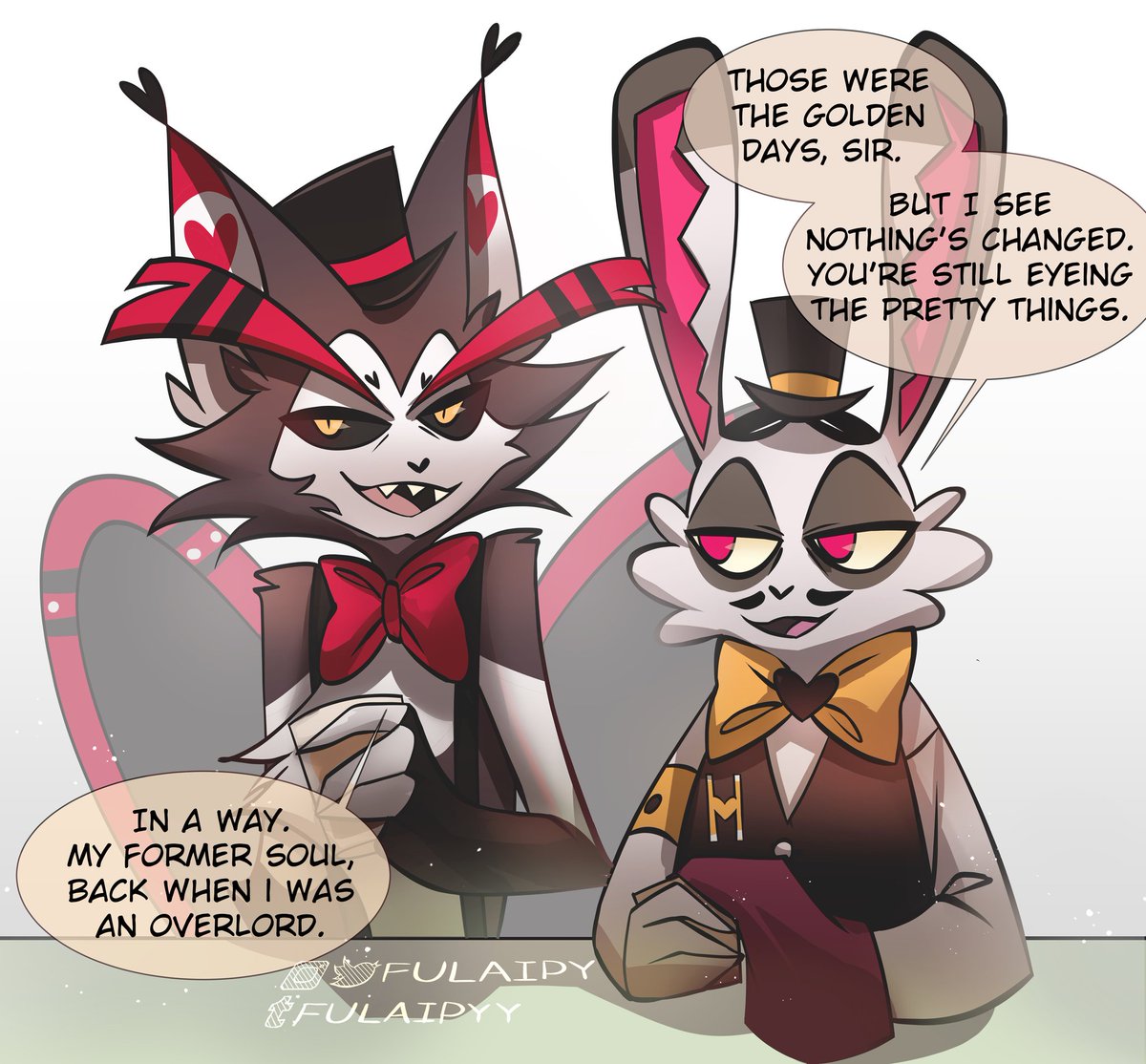 Fulaipy's tweet photo. I love this bunny guy 😭

#HazbinHotel #HazbinHotelFanart 
#huskedust https://t.co/Px49GEJwey