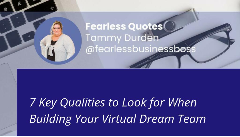 fearlessbizboss's tweet image. 7 Key Qualities to Look for When Building Your Virtual Dream Team
There are 7 key qualities that you should consider before hiring your new virtual team member. 
lttr.ai/Ajdkc

#agency #Team #VirtualTeam