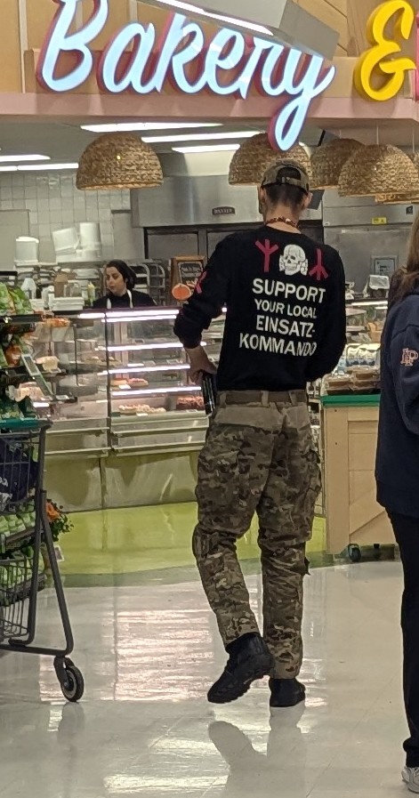 HandmadeIvy's tweet photo. I took these photos a few hours apart here in my hometown of Victoria, BC, Canada. The guy in the shirt was in a local Thrifty's. https://t.co/izJdxyq8XP