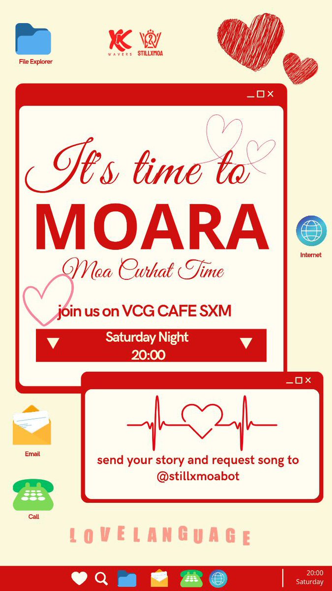 💙 MOARA: MOA CURHAT TIME 💙

Annyeong Moana~
Yuk curhat + request lagu ke 👉 @stillxmoa_bot 🎶

Bareng 🎙 <a href="/ikakuuur/">Canary Grass</a> &amp; <a href="/breadbunny03/">kanz ֶָ֢ ᯓ★</a> 🤩

🗓 4 Okt | ⏰ 20.00 WIB
📍 VCG Channel Telegram SXM
🔗 linktr.ee/stillxmoa (Yeoja Only)

#letsstaytogethertomorrowaswell #weareyoubutextra
