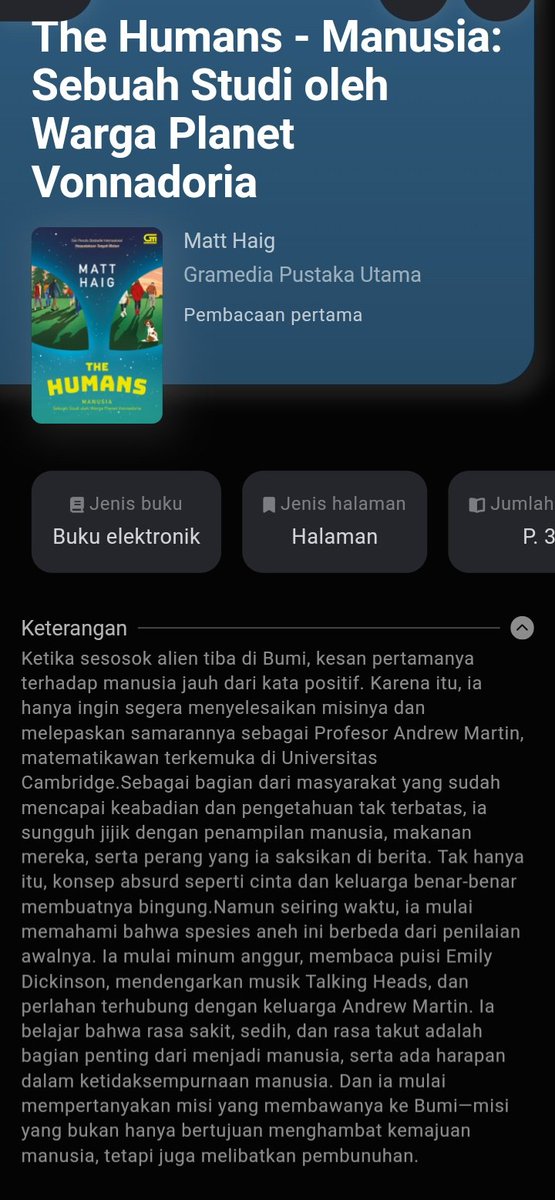 luvyapz's tweet photo. —°•° Currently Reading

📚 The Humans - Manusia: Sebuah Studi oleh Warga Planet Vonnadoria
🖊️ Matt Haig 
🖋️ Dharmawati
📖 392
📱 PYC Digilib 
#luvisreading https://t.co/75joKogNHQ