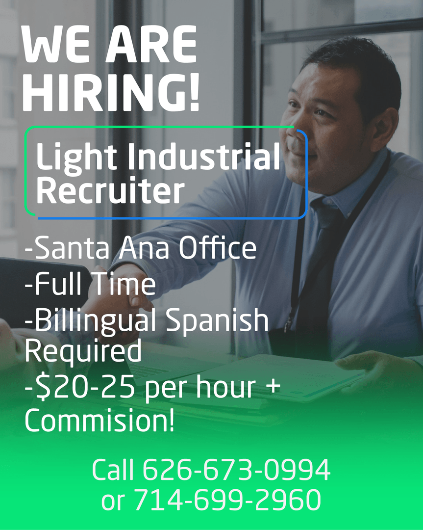SkillSetGroup's tweet photo. We are excited to announce that we are hiring a Light Industrial Recruiter to join our team at the Santa Ana Corporate Office! If you're interested, please call or visit our website careers page to apply today! https://t.co/07IMyzoAmB